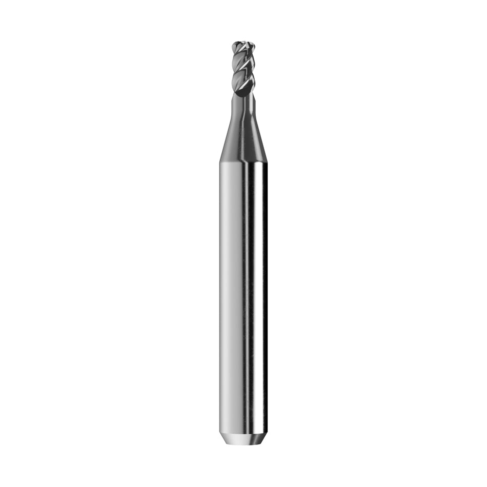 solid carbide torus end mill Ø1mm, optimized for machining titanium, CoCr