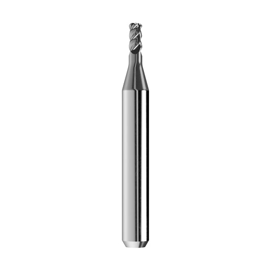 solid carbide torus end mill Ø1mm, optimized for machining titanium, CoCr