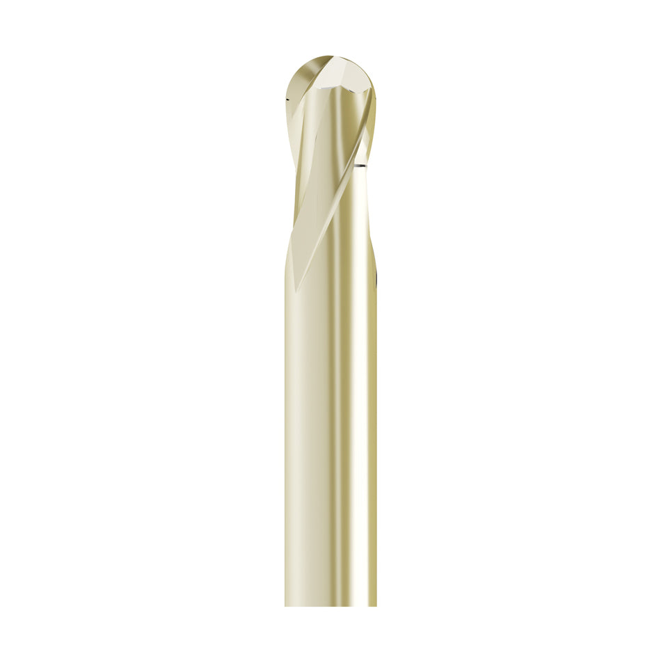 Solid carbide ballnose end mill Ø1mm, optimized for machining zirconium oxide, PMMA